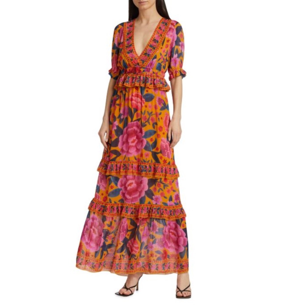 Wedding Season! FARM Rio Floral Dream Maxi Dress | size M - Picture 2 of 10